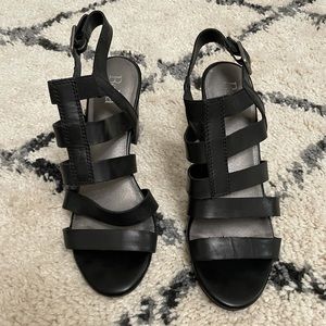 REBA black heel sandals